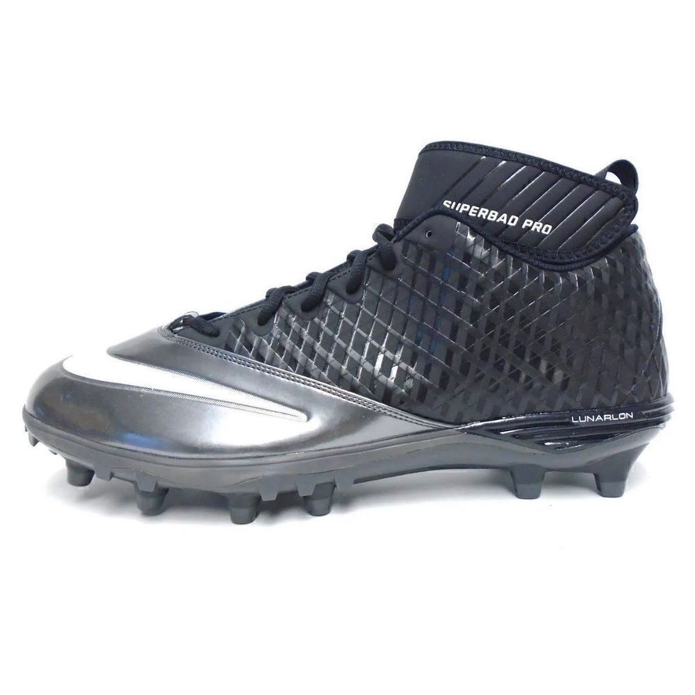 Nike Lunarlon Superbad Mens Mid Pro Football Cleats Size 12.5 511328-009 NEW